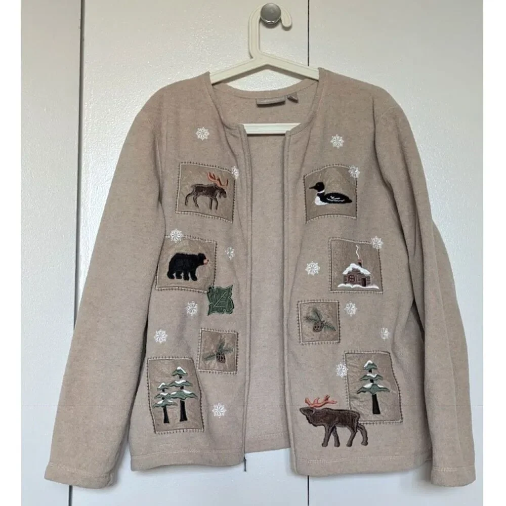 Croft & Barrow Cottagecore Zip Up Sz XL